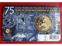 Belgium-coin card with 2 1/2 euros 2020-75 peace and freedom