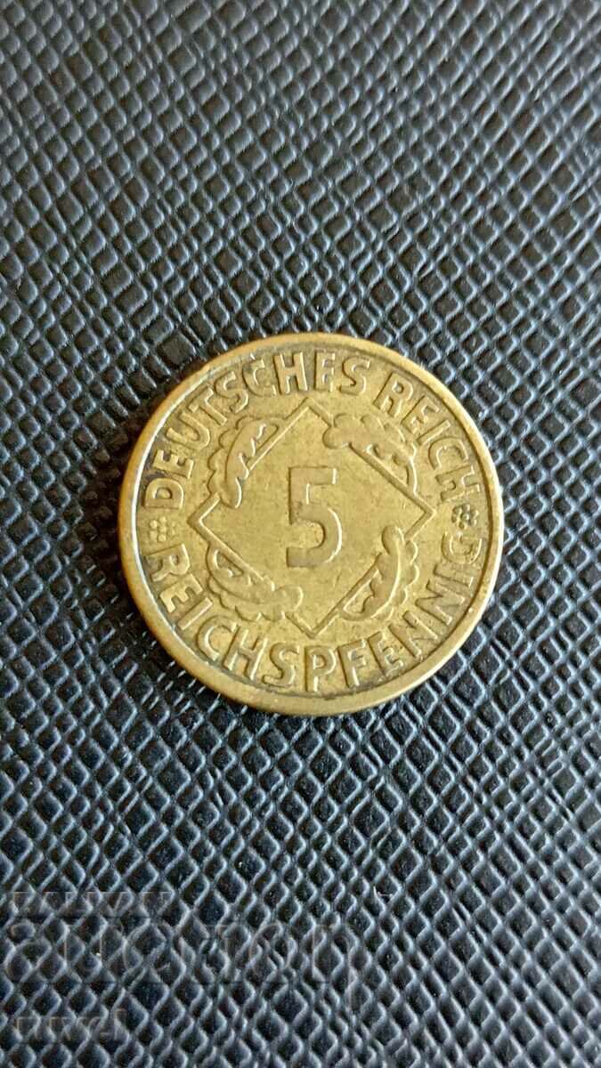 Γερμανία 5 Reichspfennig, 1926