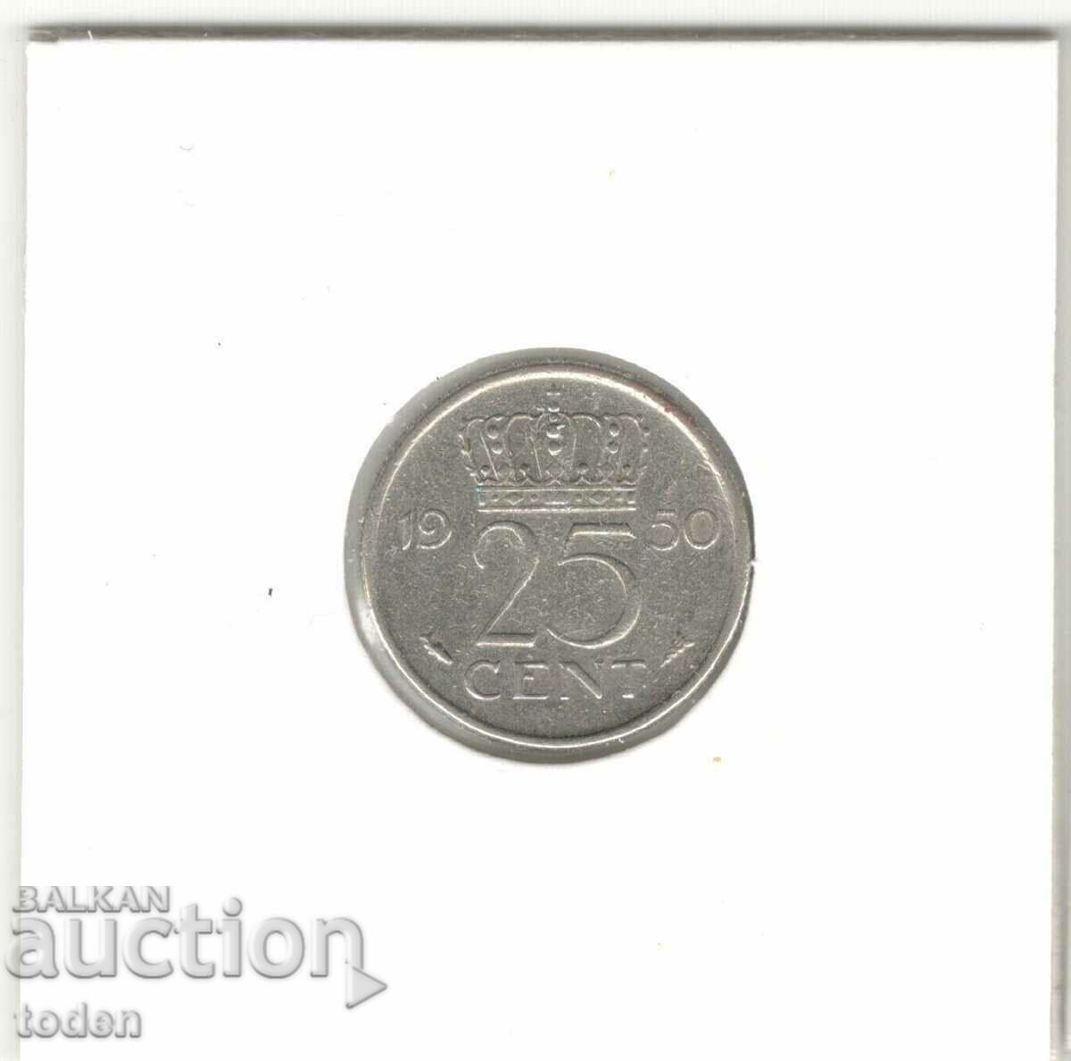 Licitație Olanda-25 Centi-1950-KM# 183-Juliana Licitație Olanda-25 Centi-1950-KM# 183-Juliana