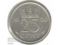 Olanda-25 Centi-1950-KM# 183-Juliana