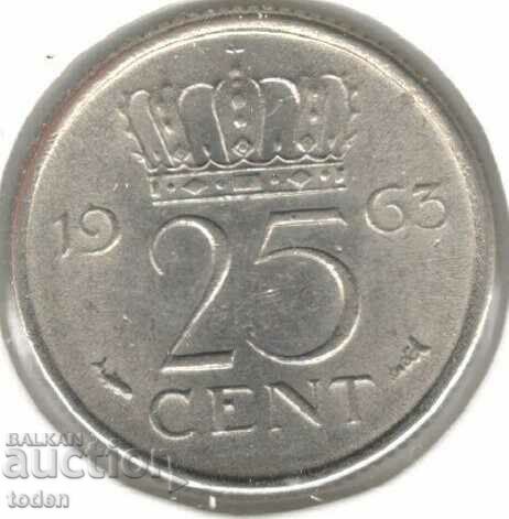Olanda-25 Centi-1963-KM# 183-Juliana