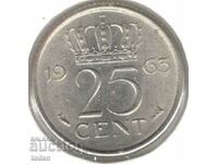 Netherlands-25 Cents-1963-KM# 183-Juliana