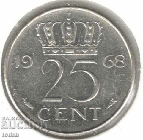 Olanda-25 Centi-1968-KM# 183-Juliana