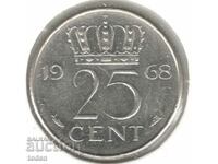 Netherlands-25 Cents-1968-KM# 183-Juliana