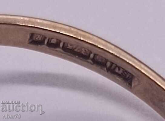 9 carat gold ring with amethyst and diamonds - 6 9 carat gold ring with amethyst and diamonds - 6