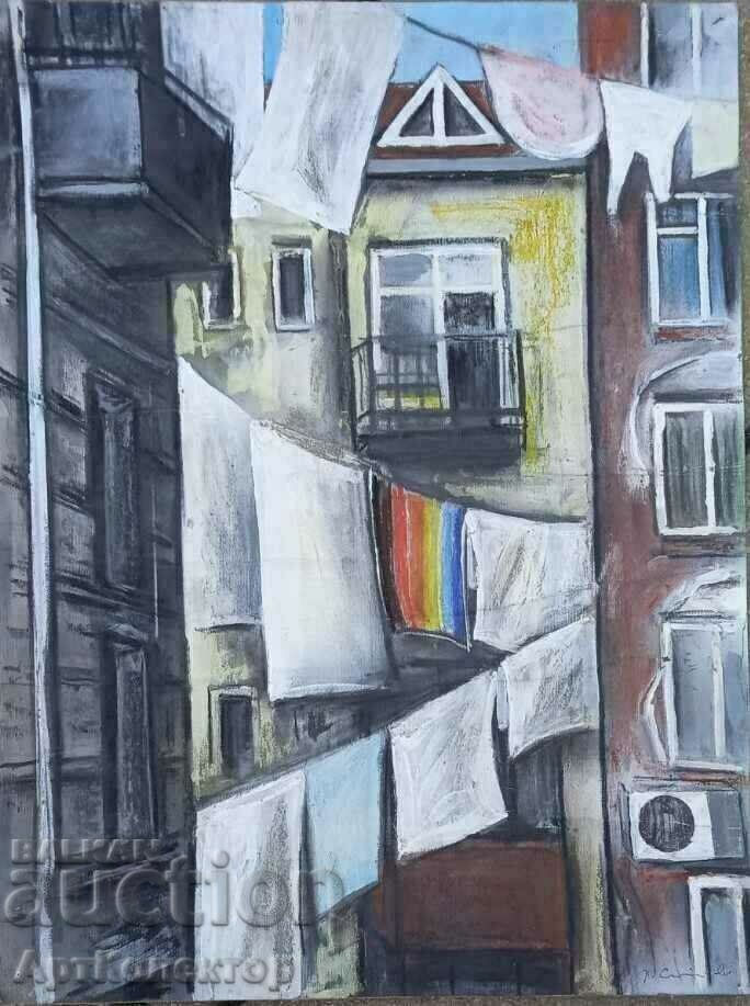 Lyuben Stoev pictează Ciclul „Celălalt oraș - vedere de sus”