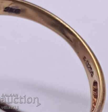 Ring with citrine and diamonds - made of 9 carat gold and with - 5 Ring with citrine and diamonds - made of 9 carat gold and with - 5