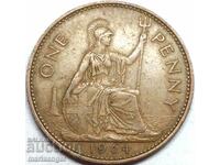 Marea Britanie 1 penny 1964 30mm bronz