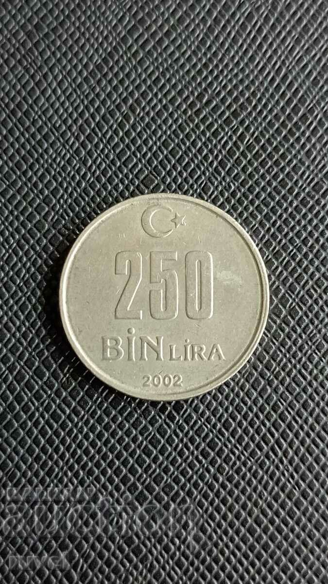 Τουρκία 250 λίρες, 2002