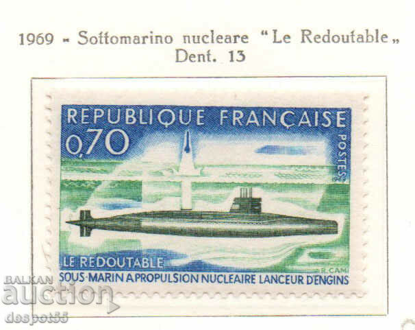 1969. France. The French nuclear submarine "Le Redoutable".