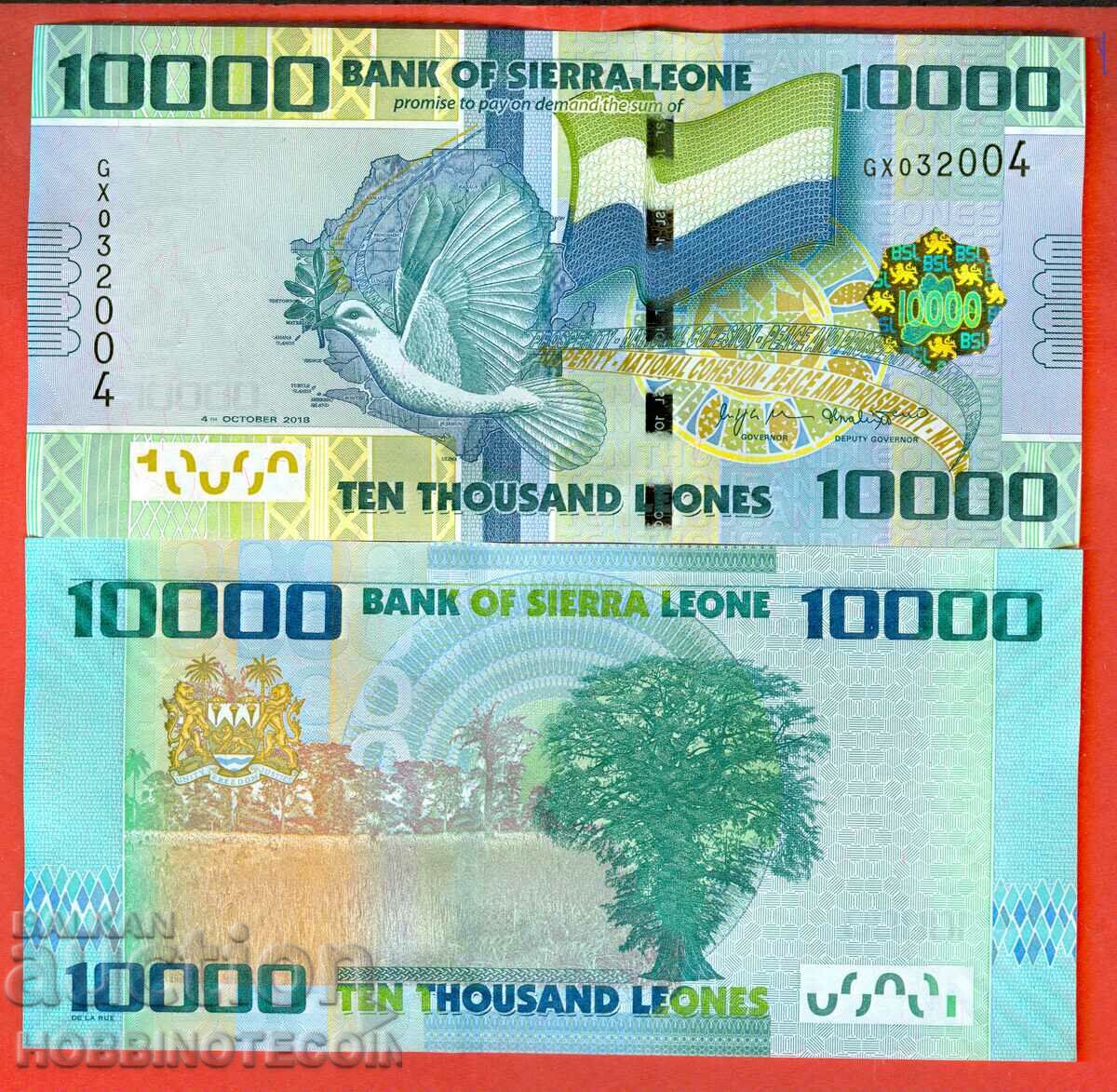SIERRA LEONE SIERRA LEONE 10000 - 10 000 ediție 2018 NOU UNC