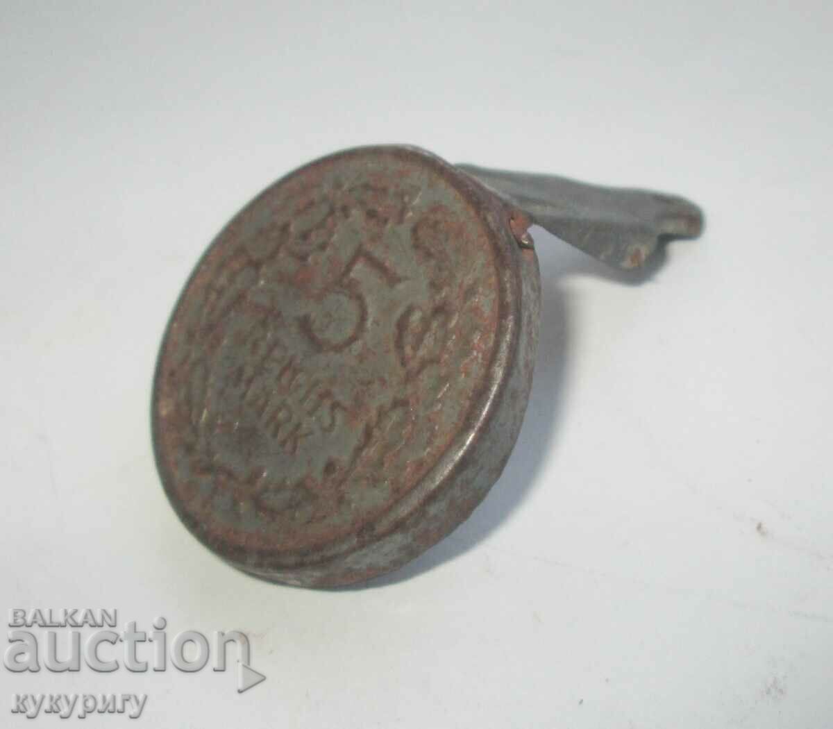 Auction  Old advertising coin bank decoration 5 Reich Marks