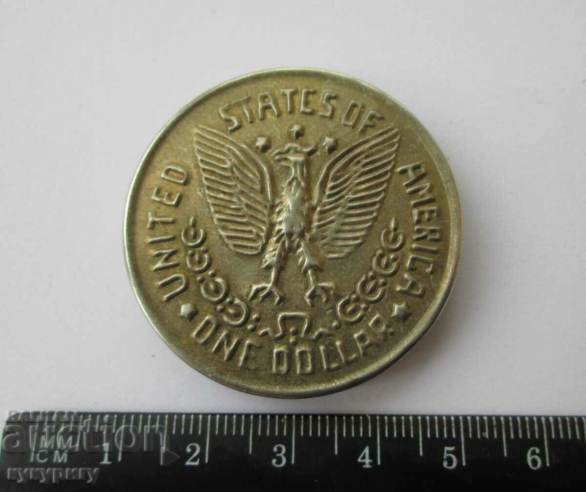 Old Advertising Coin Bank Decoration 1 US Dollar - 5 Old Advertising Coin Bank Decoration 1 US Dollar - 5