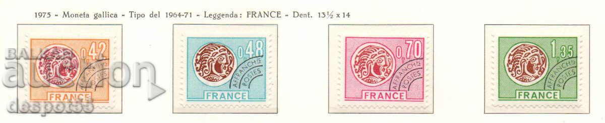 1975. France. Celtic coins. Pre-cancelled.