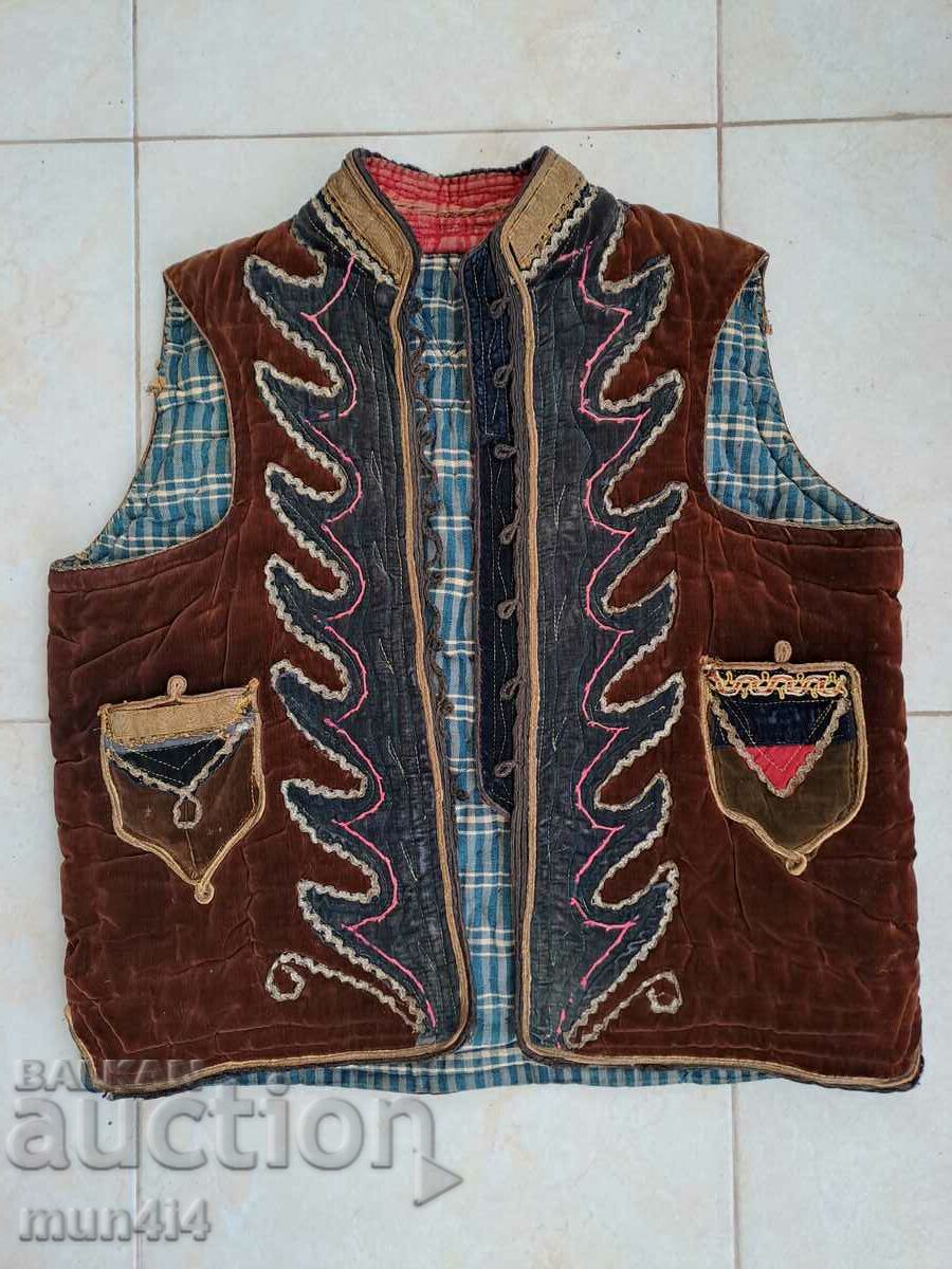 Authentic old vest folk costume tinsel Gaitani