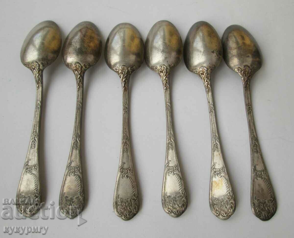 Set of 6 beautiful old tea spoons with cupids with price 90.00 BGN | € 46.02