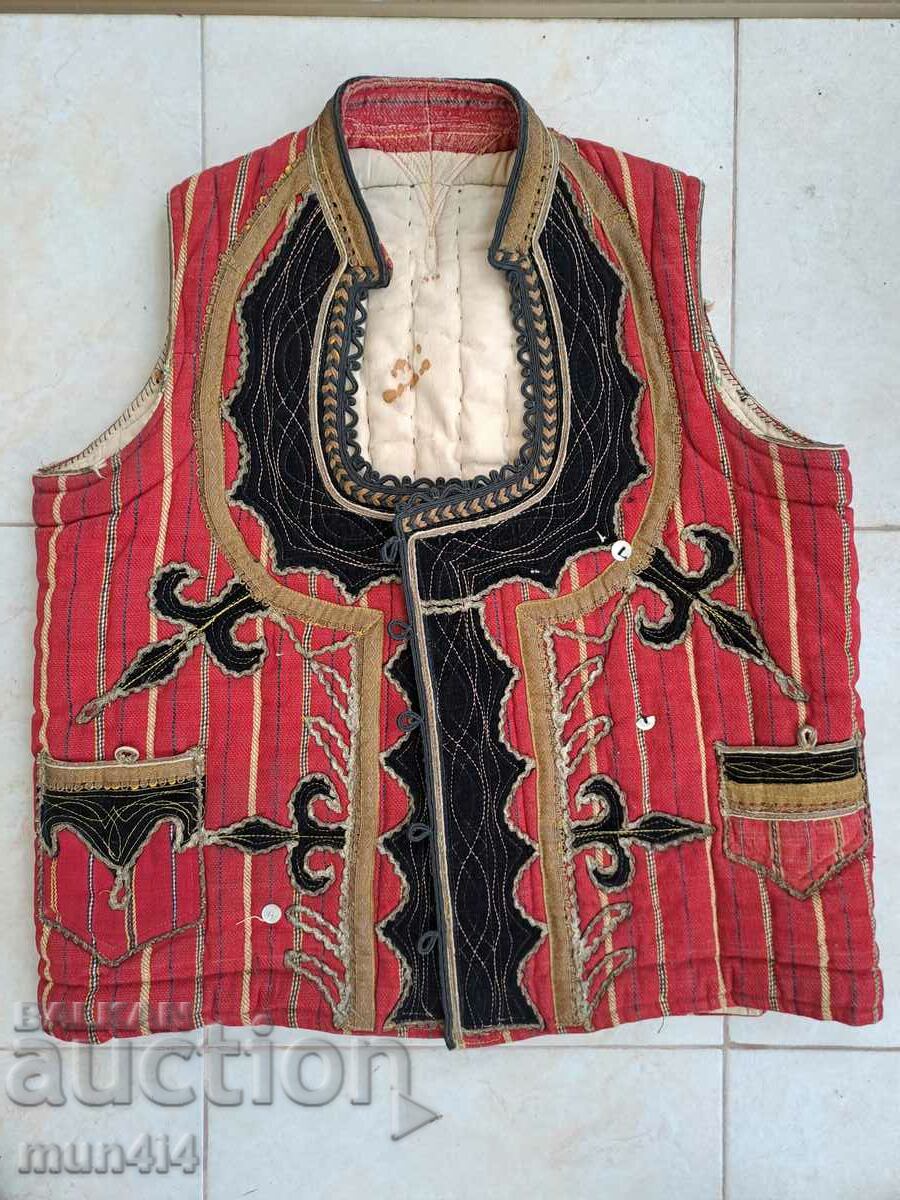 Автентичен стар елек народна носия сърма гайтани