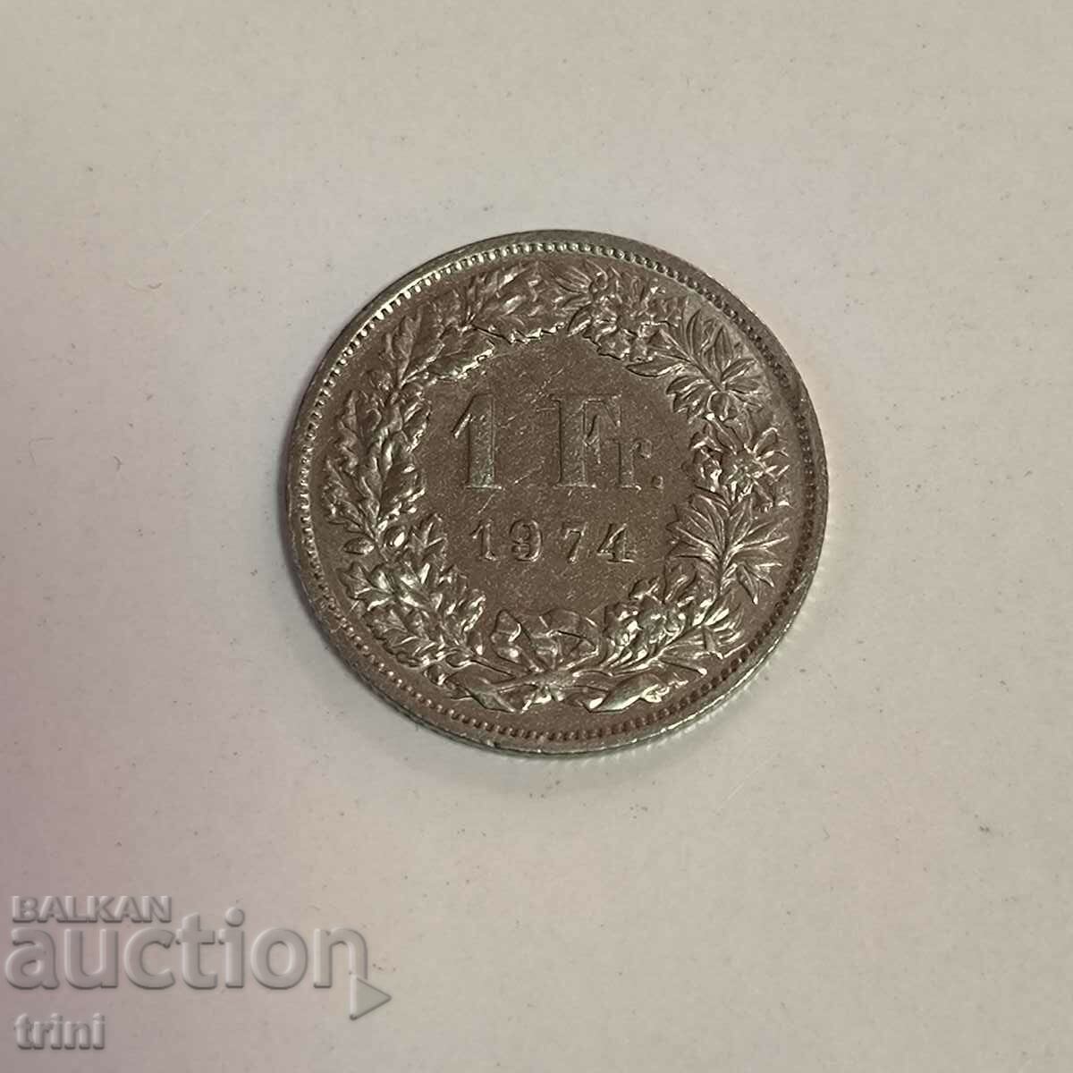 Elvetia 1 franc 1974 anul g39