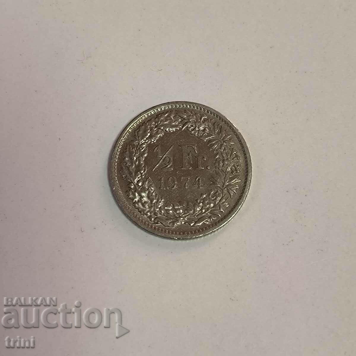 Elvetia 1/2 franc 1974 anul g41
