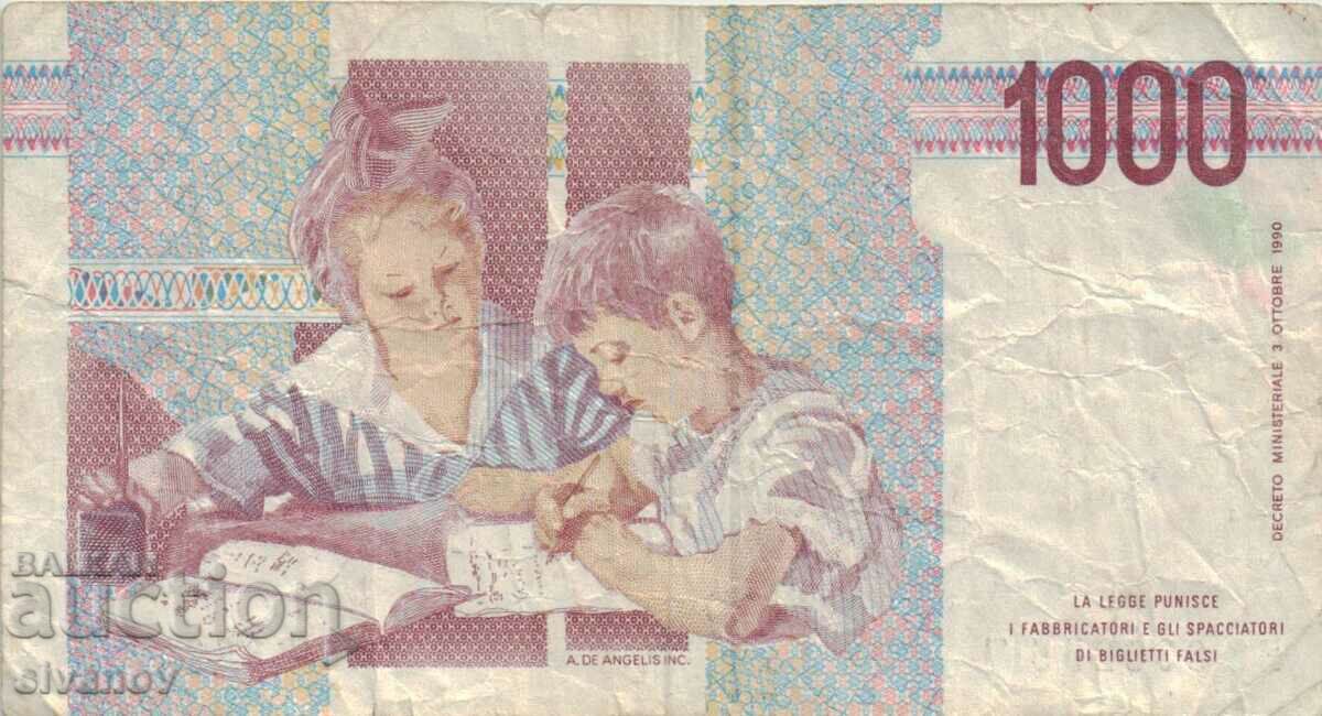 Auction Italy 1000 Lire 1990 Banknote #5178 Auction Italy 1000 Lire 1990 Banknote #5178