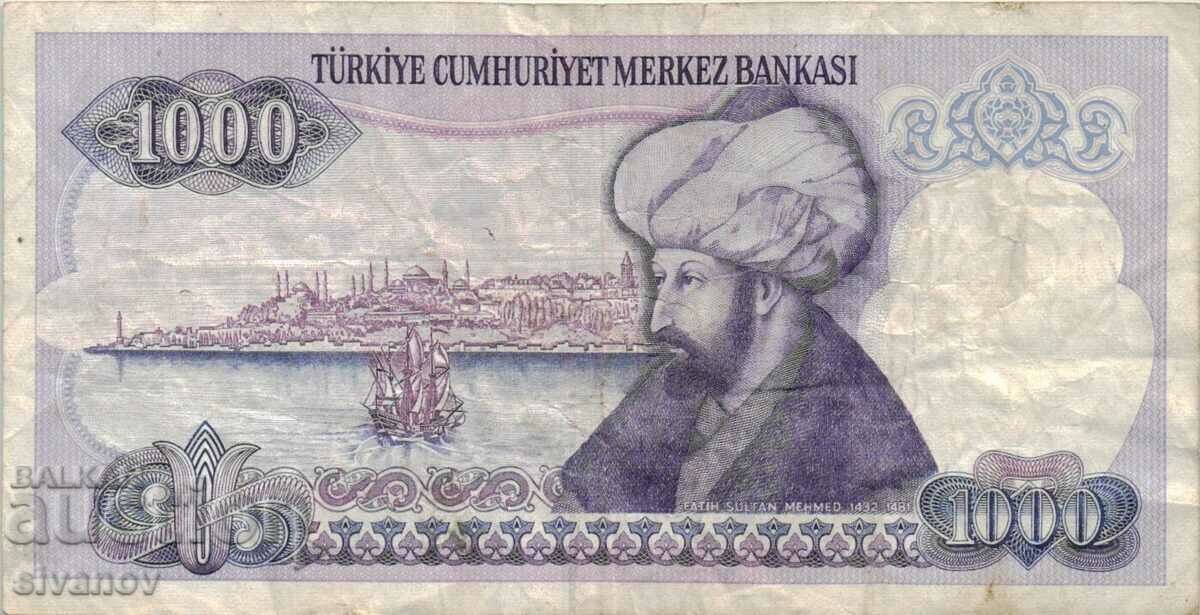 Auction Turkey 1000 lira 1970 (1986) year banknote #5183 Auction Turkey 1000 lira 1970 (1986) year banknote #5183