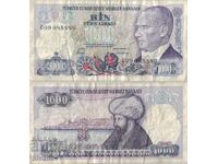 Turkey 1000 lira 1970 (1986) year banknote #5183