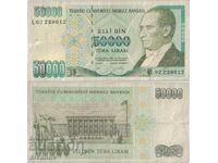 Turcia 50.000 de lire 1970 (1995) bancnota #5188