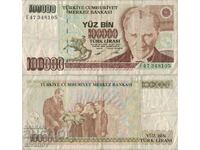 Турция 100 000 лири 1970 (1991) година банкнота #5191