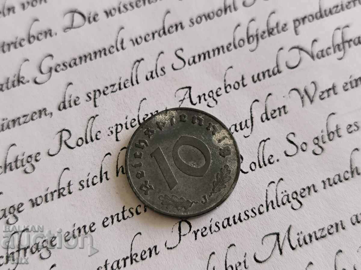 Монета - Трети райх -Германия - 10 пфенига | 1940г.; серия J