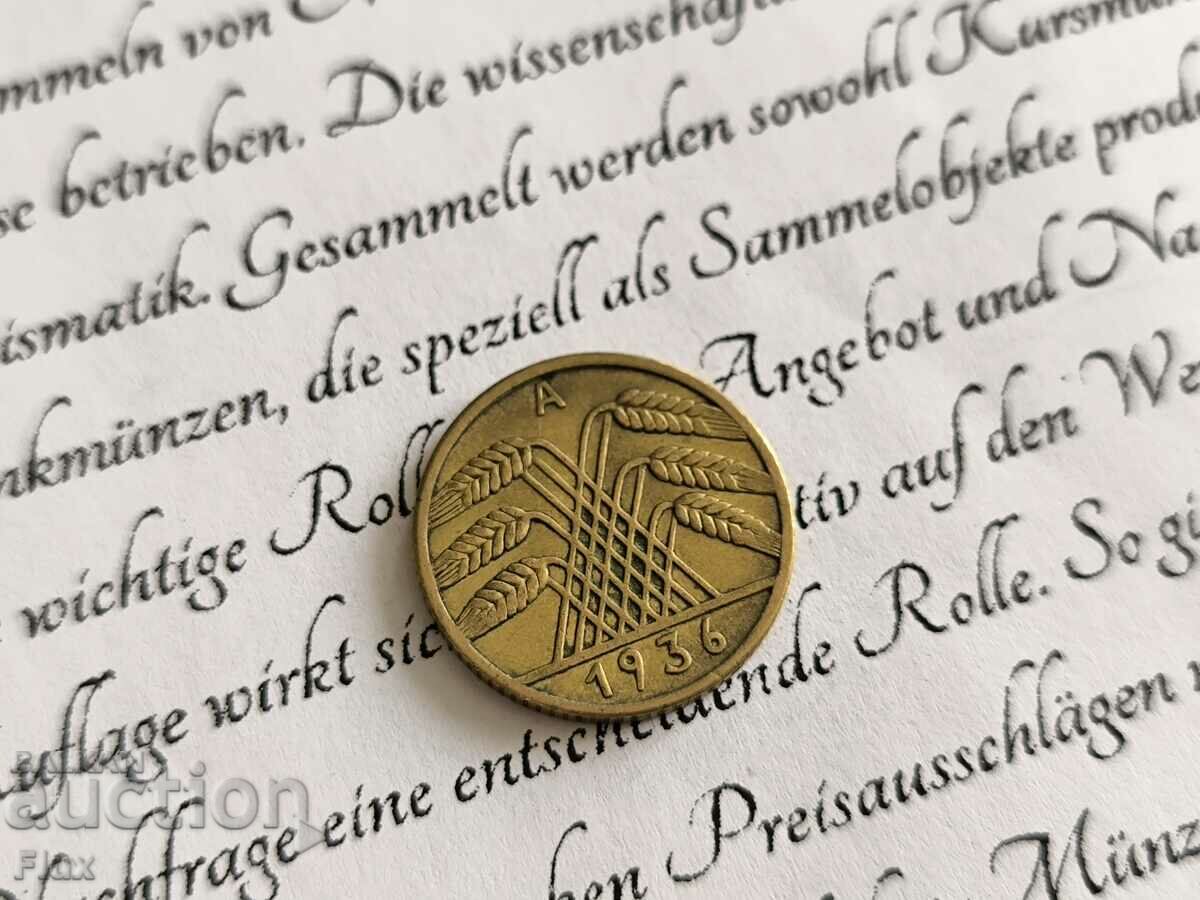 Reich Coin - Germany - 10 Pfennig | 1936; Series A with price 4.00 BGN | € 2.05 Reich Coin - Germany - 10 Pfennig | 1936; Series A with price 4.00 BGN | € 2.05