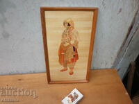 Old wooden costume panel 38 / 22 cm