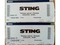 Bilete folosite de la un concert Sting din Plovdiv