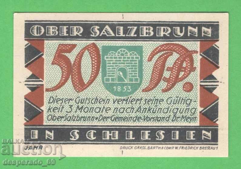 (¯`'•.¸NOTGELD (city Bad Salzbrunn) 1920 UNC -25 pfennig with price 2.80 BGN | € 1.43 (¯`'•.¸NOTGELD (city Bad Salzbrunn) 1920 UNC -25 pfennig with price 2.80 BGN | € 1.43
