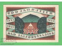 (¯`'•.¸NOTGELD (orașul Bad Salzbrunn) 1920 UNC -25 pfennig