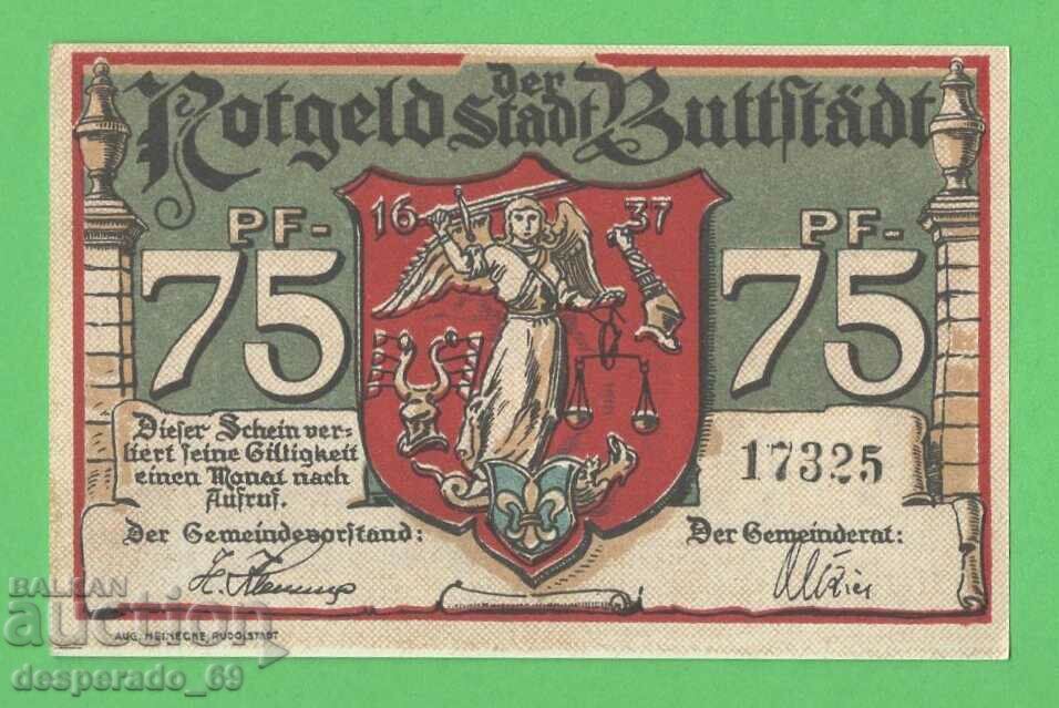 (¯`'•.¸NOTGELD (city of Buttstädt) UNC -75 pfennig¸.•'´¯) with price 4.00 BGN | € 2.05 (¯`'•.¸NOTGELD (city of Buttstädt) UNC -75 pfennig¸.•'´¯) with price 4.00 BGN | € 2.05