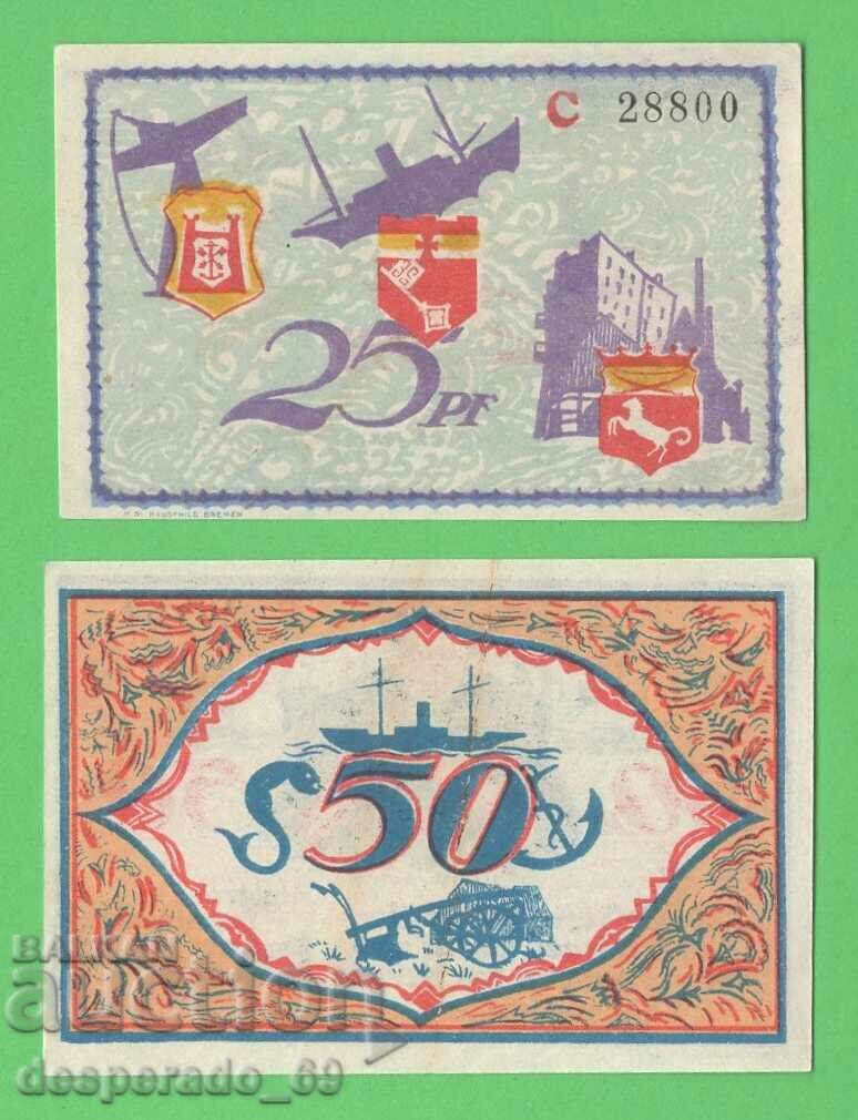 (¯`'•.¸NOTGELD (city of Bremerhaven) 1921 UNC -2 pcs. banknotes ´¯) with price 5.40 BGN | € 2.76 (¯`'•.¸NOTGELD (city of Bremerhaven) 1921 UNC -2 pcs. banknotes ´¯) with price 5.40 BGN | € 2.76