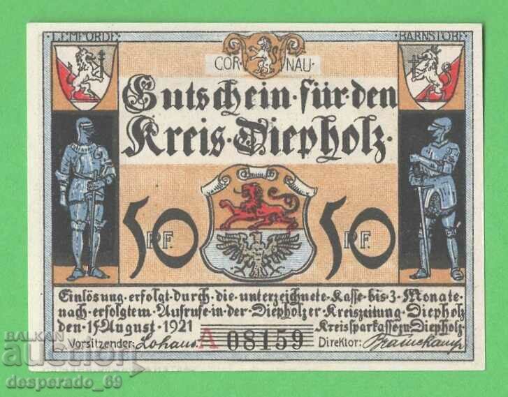 (¯`'•.¸NOTGELD (city. Diepholz) 1921 UNC -50 pfennig¸.•'´¯) with price 2.70 BGN | € 1.38 (¯`'•.¸NOTGELD (city. Diepholz) 1921 UNC -50 pfennig¸.•'´¯) with price 2.70 BGN | € 1.38