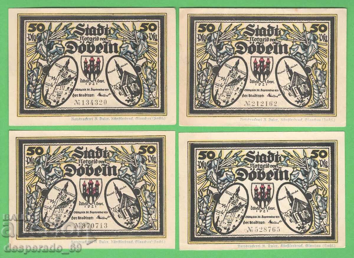 (¯`'•.¸NOTGELD (city Döbern) 1921 UNC -4 pcs. banknotes¸.•'´¯) with price 10.80 BGN | € 5.52 (¯`'•.¸NOTGELD (city Döbern) 1921 UNC -4 pcs. banknotes¸.•'´¯) with price 10.80 BGN | € 5.52