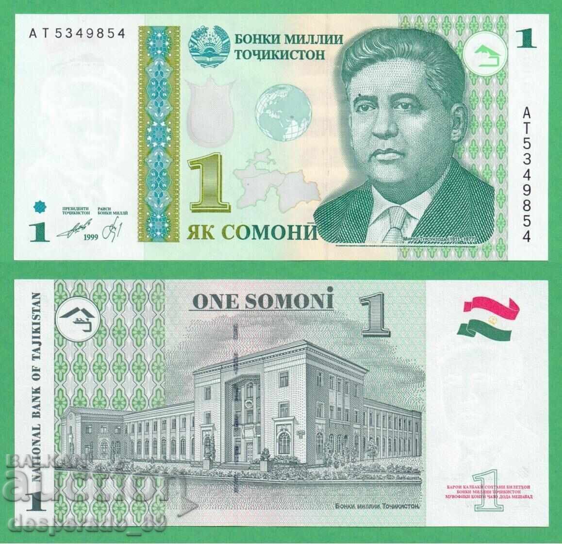 (¯`'•.¸ TAJIKISTAN 1 somon 1999 UNC ¸.•'´¯) (¯`'•.¸ TAJIKISTAN 1 somon 1999 UNC ¸.•'´¯)