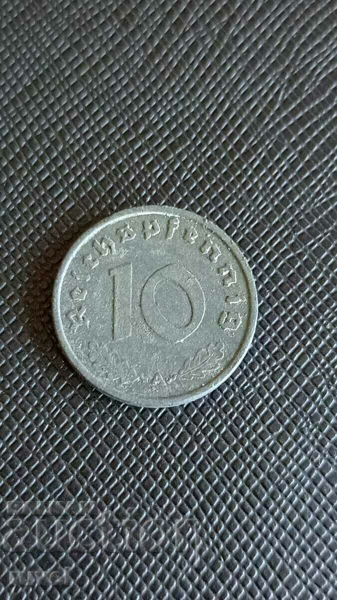 Germania 10 Reichspfennig, 1940