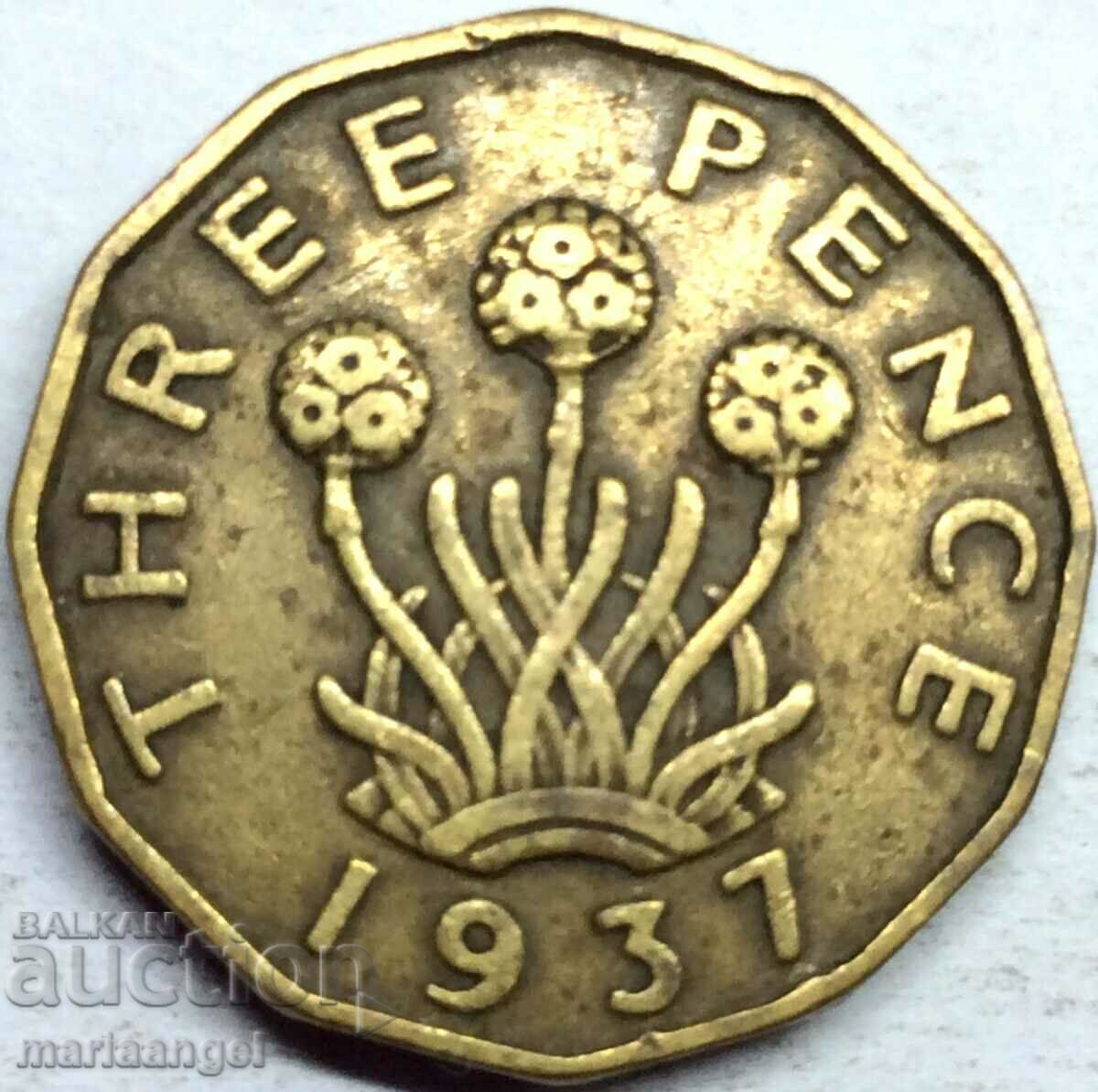 Great Britain 3 pence 1937 Georg brass
