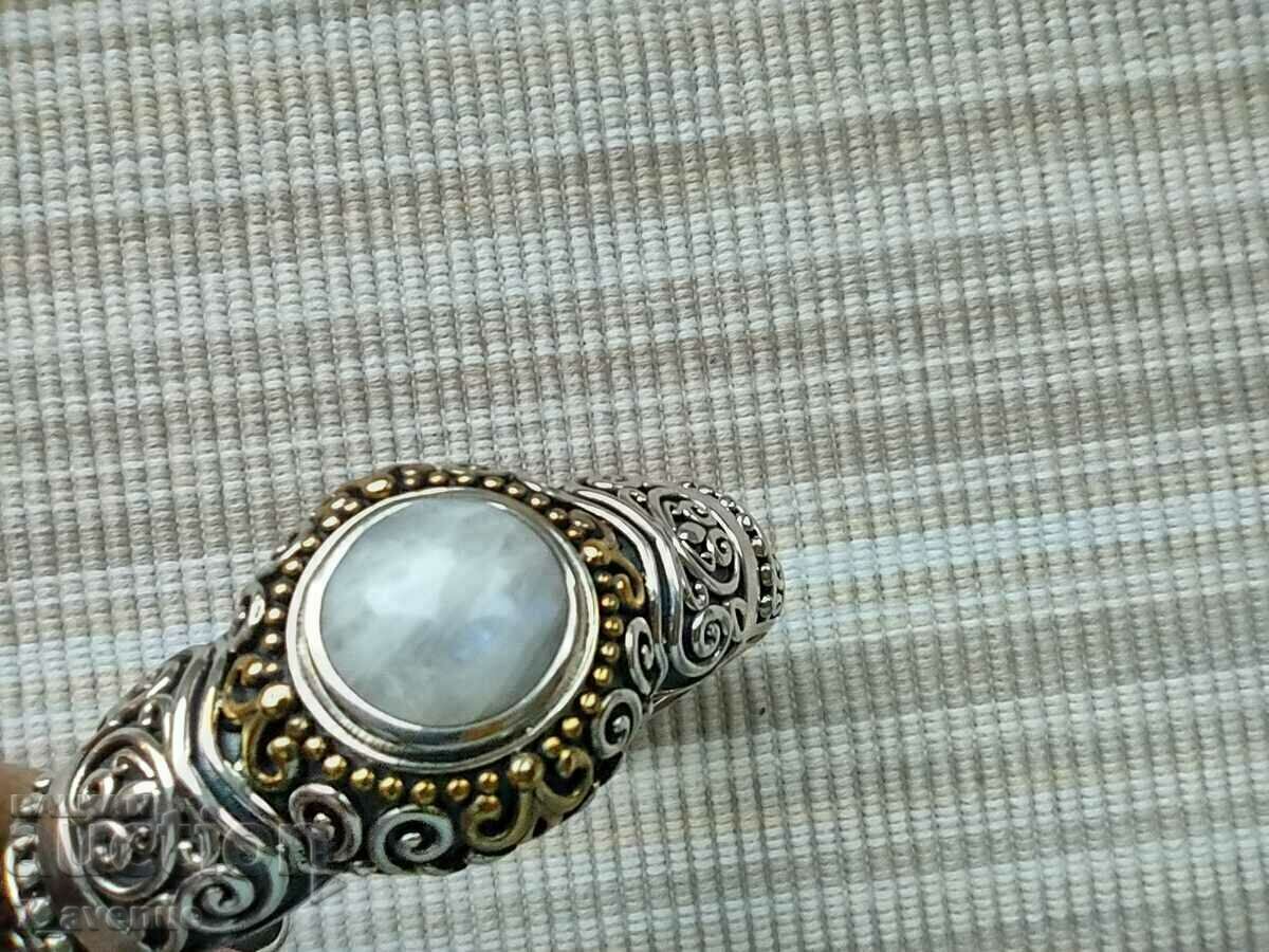 BRACELET made of silver, ornaments, massive moonstone 11.12.23 - 5 BRACELET made of silver, ornaments, massive moonstone 11.12.23 - 5