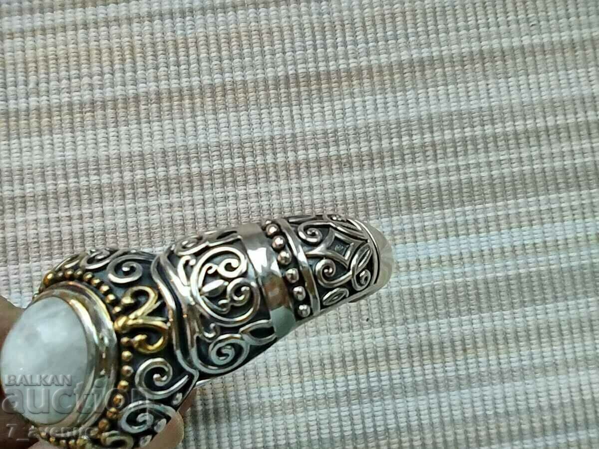 BRACELET made of silver, ornaments, massive moonstone 11.12.23 - 6 BRACELET made of silver, ornaments, massive moonstone 11.12.23 - 6