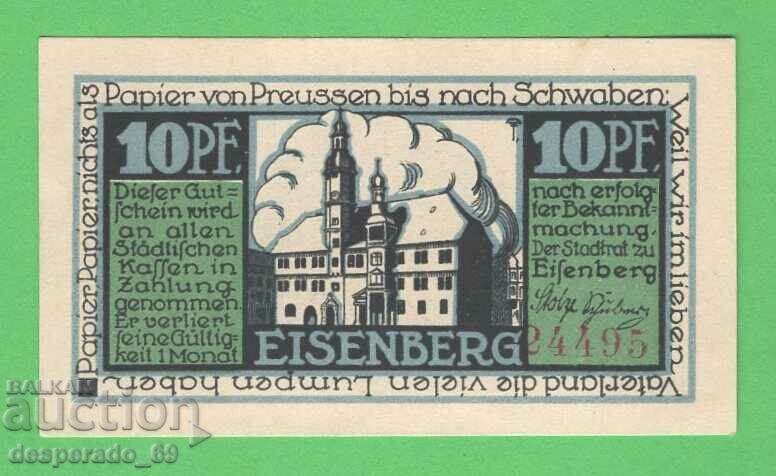 (¯`'•.¸NOTGELD (city Eisenberg) UNC -10 pfennig¸.•'´¯) with price 2.50 BGN | € 1.28 (¯`'•.¸NOTGELD (city Eisenberg) UNC -10 pfennig¸.•'´¯) with price 2.50 BGN | € 1.28