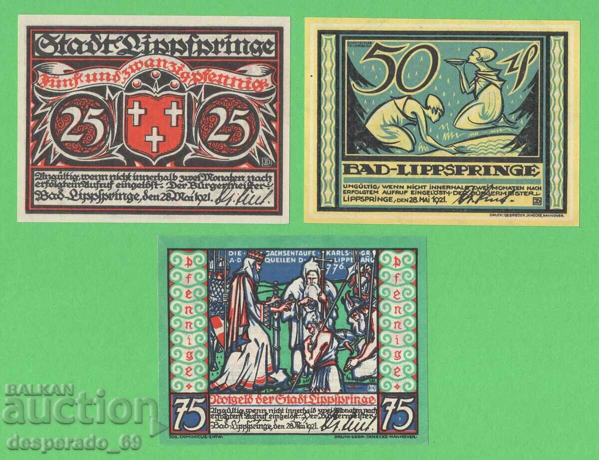 (¯`'•.¸NOTGELD (city Bad Lippspringe) 1921 UNC -3 banknote with price 9.00 BGN | € 4.60 (¯`'•.¸NOTGELD (city Bad Lippspringe) 1921 UNC -3 banknote with price 9.00 BGN | € 4.60