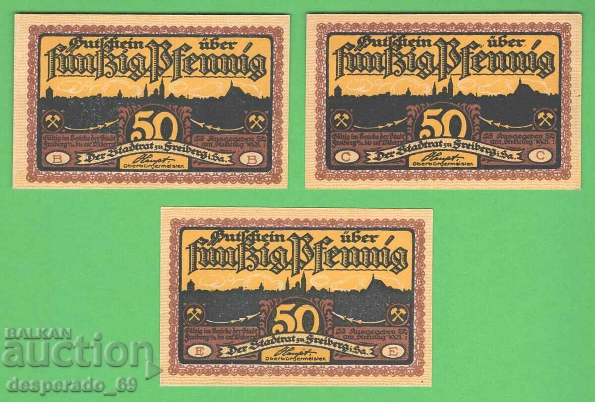 (¯`'•.¸NOTGELD (city of Freiberg) 1921 UNC -3 pcs. banknotes¸.•'´¯) with price 7.80 BGN | € 3.99 (¯`'•.¸NOTGELD (city of Freiberg) 1921 UNC -3 pcs. banknotes¸.•'´¯) with price 7.80 BGN | € 3.99