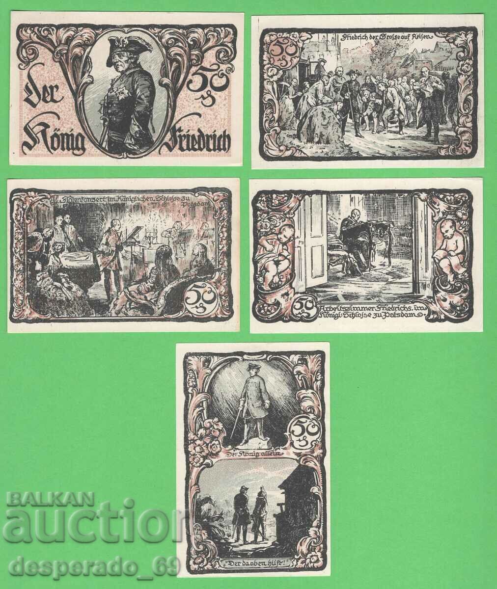 (¯`'•.¸NOTGELD (city Friedrichsbrunn) 1921 UNC -5 pcs. banknotes