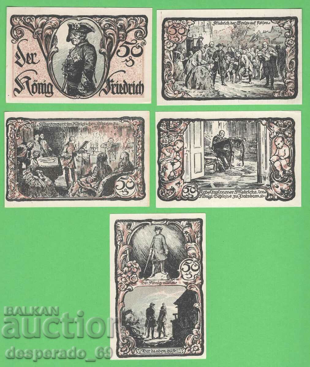 (¯`'•.¸NOTGELD (orașul Friedrichsbrunn) 1921 UNC -5 buc. bancnote