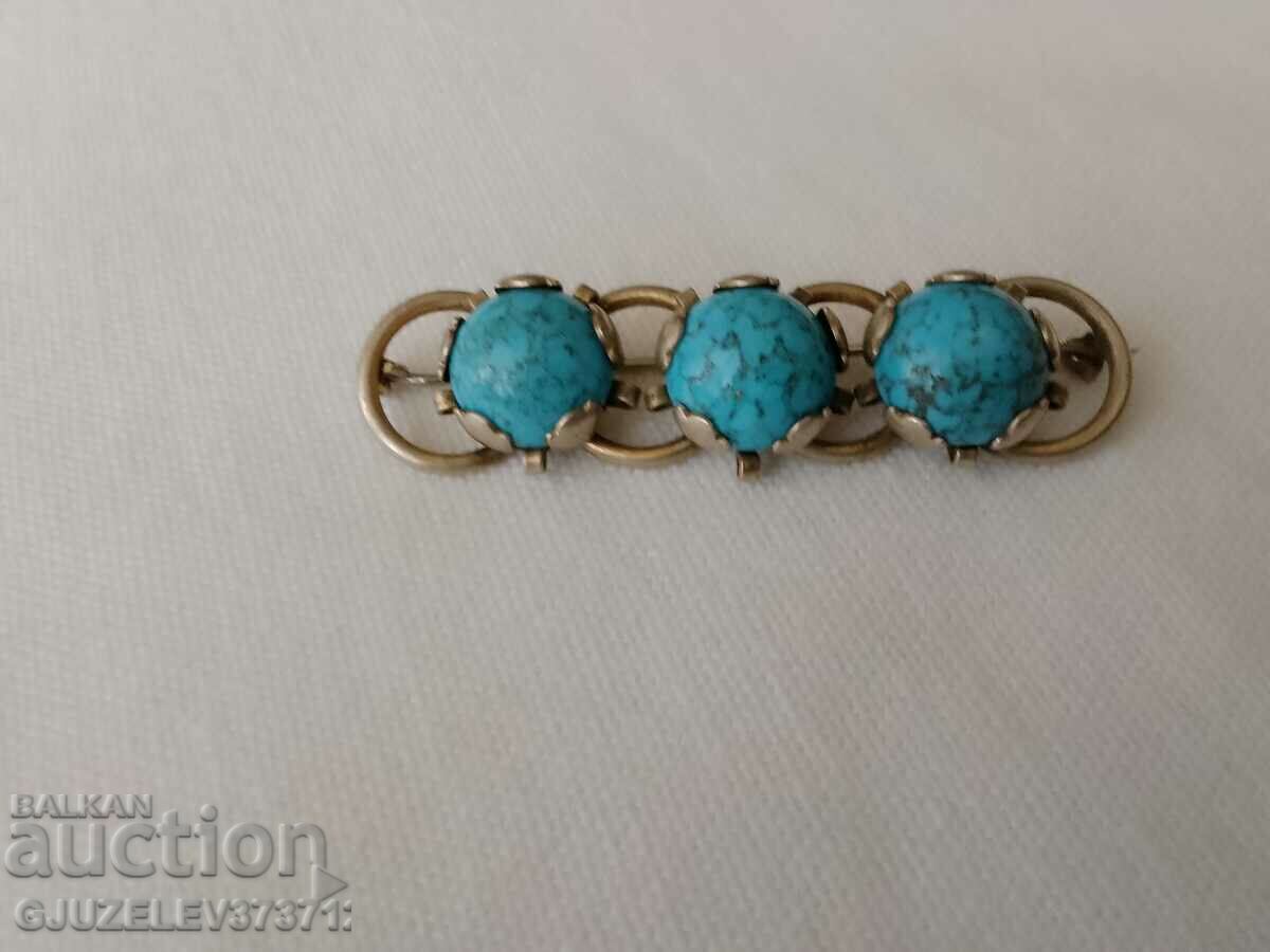 Antique turquoise brooch