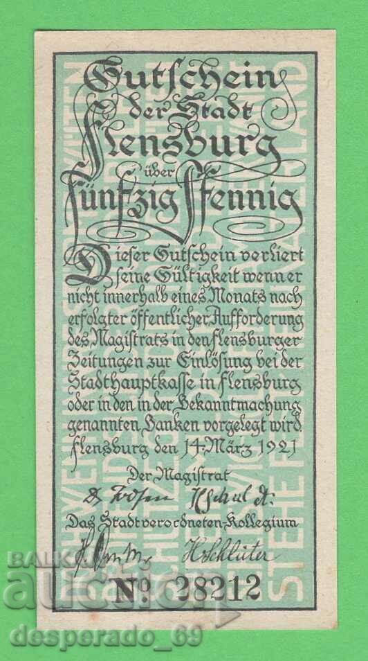 (¯`'•.¸NOTGELD (city Flensburg) 1921 UNC -50 pfennig¸.•'´¯) with price 3.00 BGN | € 1.53 (¯`'•.¸NOTGELD (city Flensburg) 1921 UNC -50 pfennig¸.•'´¯) with price 3.00 BGN | € 1.53